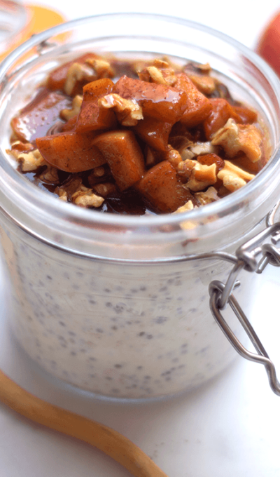 Avena trasnochada «pie de manzana» ( overnight oats )