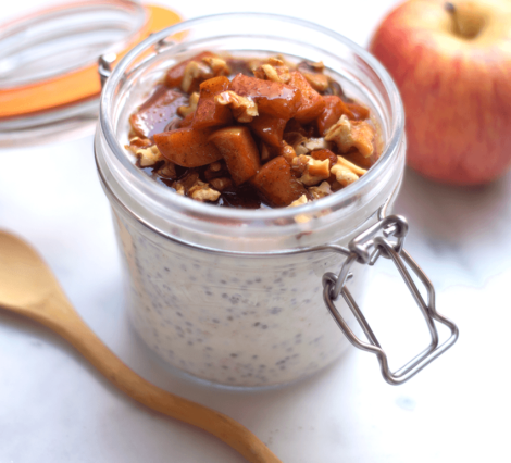 Avena trasnochada "pie de manzana" (overnight oats)