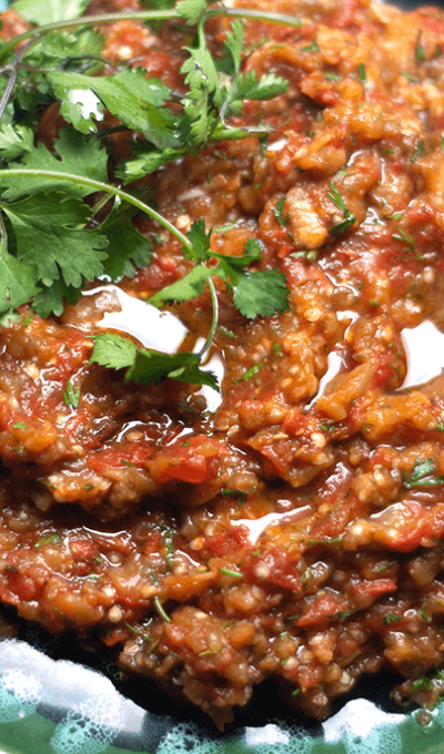 Ensalada marroquí de berenjenas y tomates ( Zaalouk )