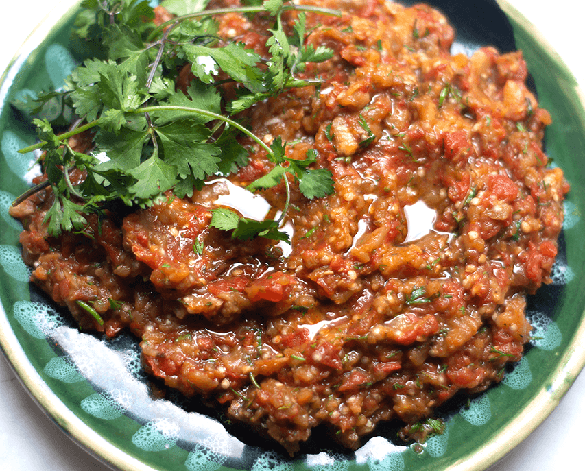 Ensalada marroquí de berenjenas y tomates ( Zaalouk )