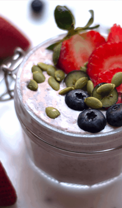 Pudding de chía con arándanos