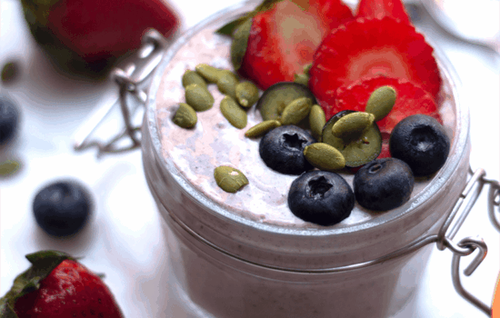 Pudding de chía con arándanos