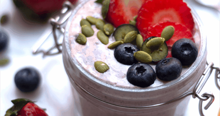 Pudding de chía con arándanos