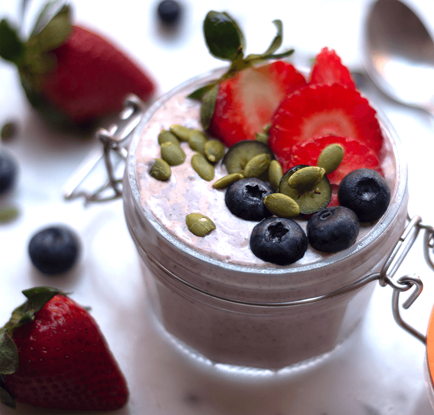 Pudding de chía con arándanos