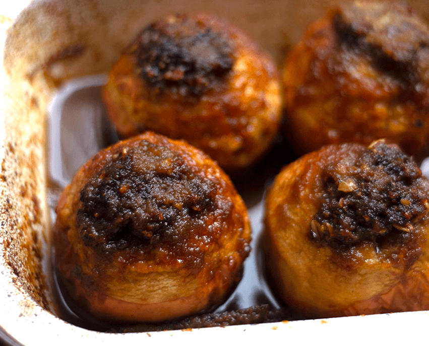 MANZANAS RELLENAS CON DATILES Y NUECES